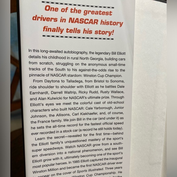 Bill Elliott, my life in NASCAR hardback book - Picture 3 of 6